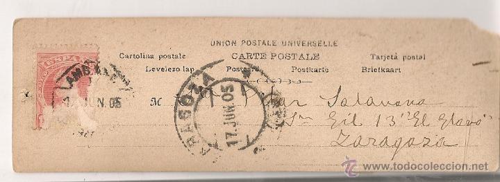 Postales: Curiosa Postal de 4,5 x 14 cm (circulada el 17 de junio de 1905 en Zaragoza) - Foto 2 - 3727968