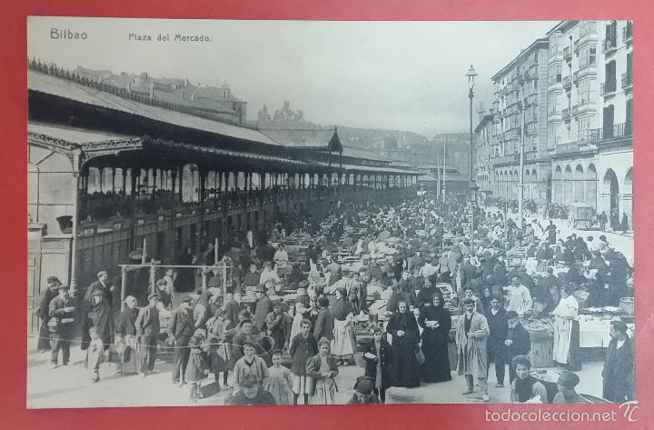 Postales: BILBAO - PLAZA DEL MERCADO (postal en blanco y negro) - Foto 1