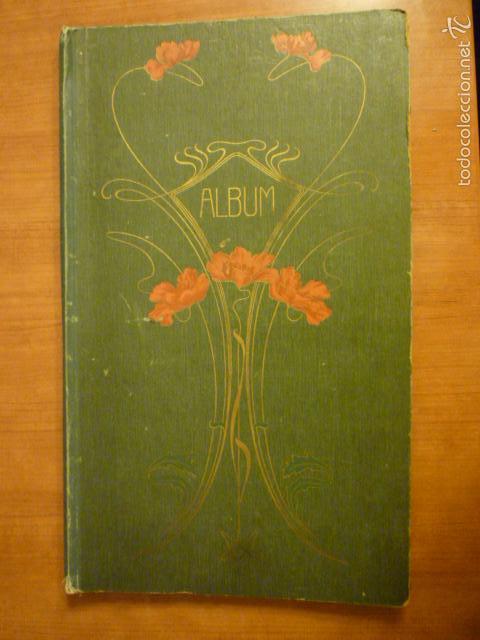 Postales: ANTIGUO ALBUM PARA POSTALES O FOTOGRAFIAS, DECORACIONES ART DECO. PRINCIPIOS S. XX.