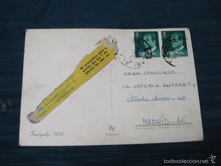 Postales: POSTAL CON UN GRAMOFONO ANTIGUO DE 1930 - Foto 2
