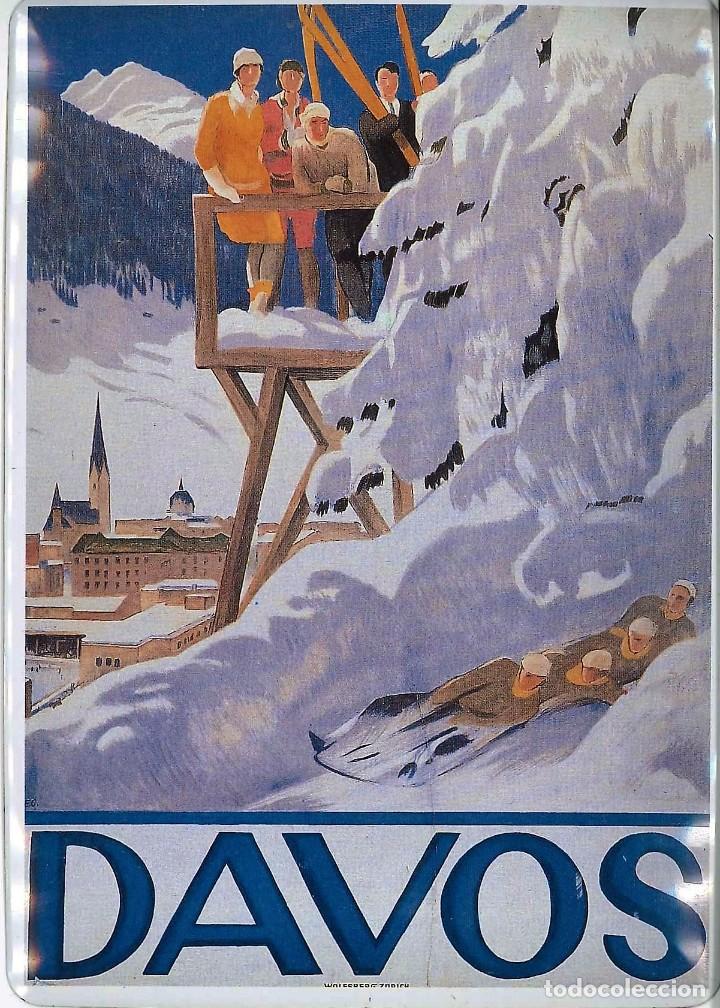Postales: DAVOS ESQU&Iacute; POSTAL MET&Aacute;LICA - Foto 1