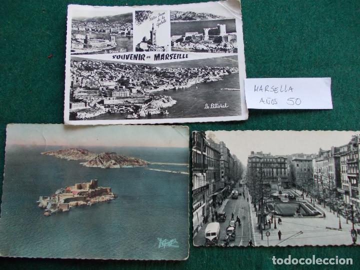 Postales: 3 postales de Marsella a&ntilde;os 50 - Foto 1
