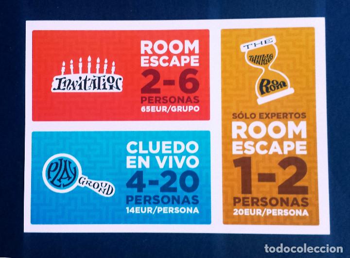 Flyer Publicidad Tarjeta Postal Publicitaria Room Escape White Rabbit