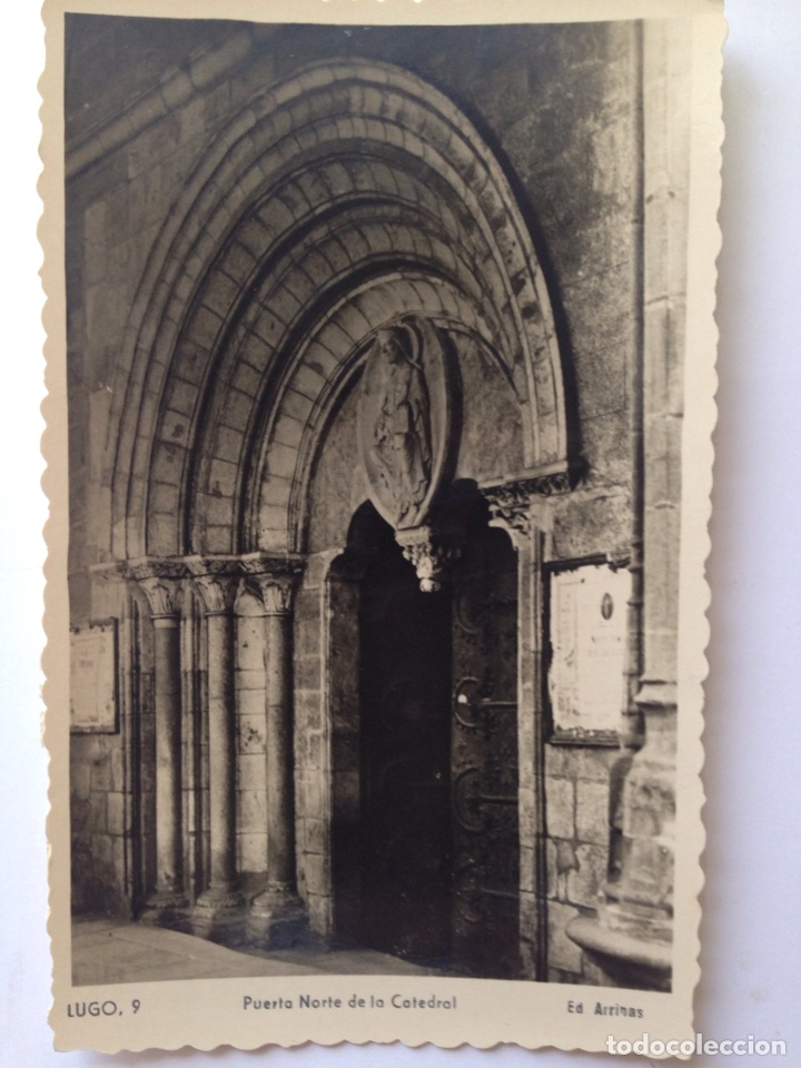 Postales: Lugo , puerta norte de la catedral ,ediciones arribas - Foto 1