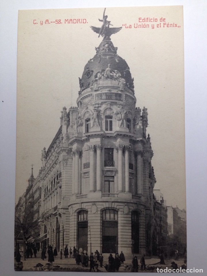 Postales: Madrid edificio de la Uni&oacute;n y el F&eacute;nix - Foto 1
