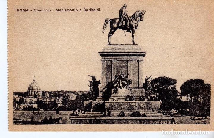 Postales: POSTAL ITALIA- ROMA - MONUMENTO A GARIBALDI - Foto 1