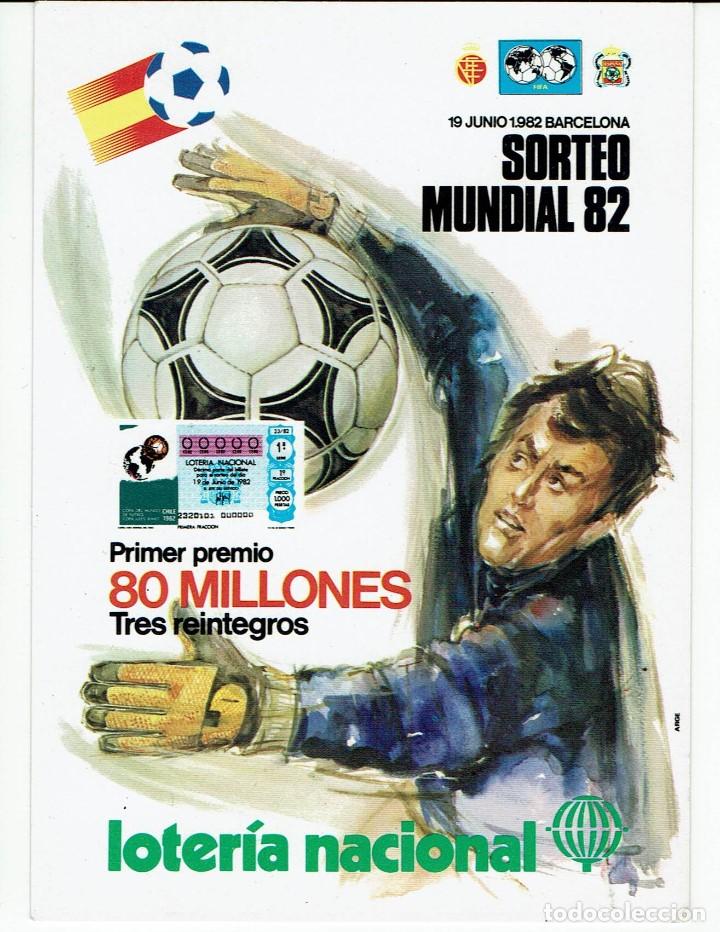 Postales: POSTAL LOTERIA NACIONAL SORTEO MUNDIAL FUTBOL ESPA&Ntilde;A 1982