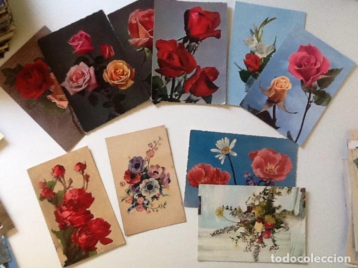 Postales: LOTE 10 POSTALES DE ROSAS 1916 - 1970 - Foto 1