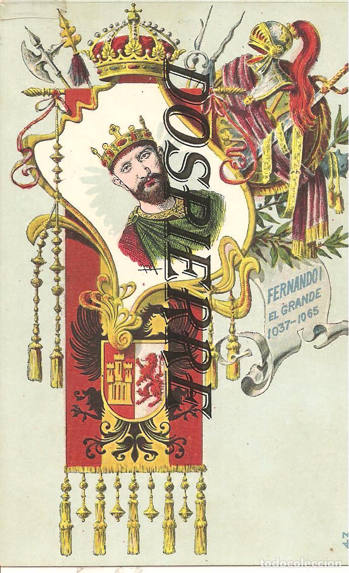 Postales: REY FERNANDO I, EL GRANDE, TARJETA POSTAL ART&Iacute;STICA ESPA&Ntilde;OLA, REYES DE ESPA&Ntilde;A, N&ordm; 43