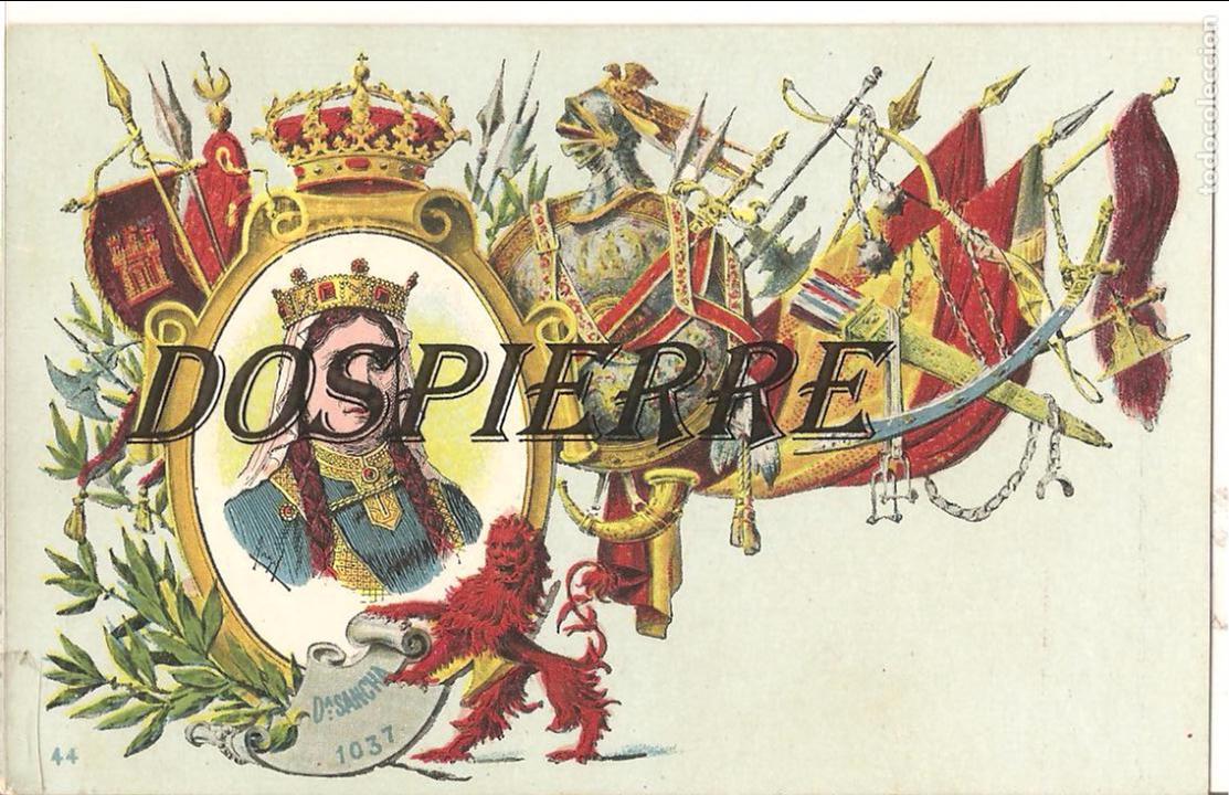 Postales: REY DO&Ntilde;A SANCHA, TARJETA POSTAL ART&Iacute;STICA ESPA&Ntilde;OLA, REYES DE ESPA&Ntilde;A, N&ordm; 44
