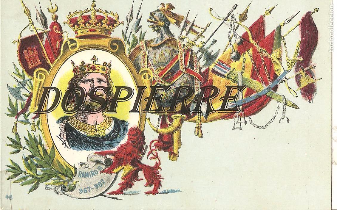 Postales: REY RAMIRO III, TARJETA POSTAL ART&Iacute;STICA ESPA&Ntilde;OLA, REYES DE ESPA&Ntilde;A, N&ordm; 48