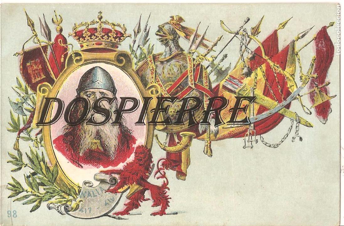 Postales: REY WALIA, TARJETA POSTAL ART&Iacute;STICA ESPA&Ntilde;OLA, REYES DE ESPA&Ntilde;A, N&ordm; 98