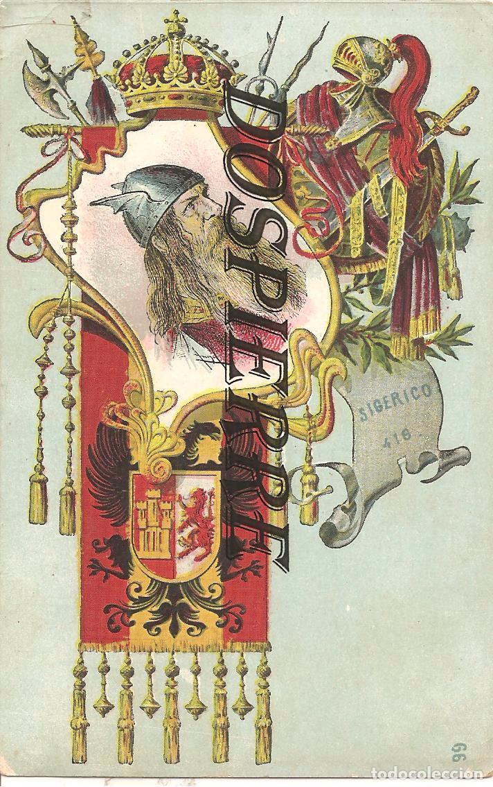 Postales: REY SIGERICO, TARJETA POSTAL ART&Iacute;STICA ESPA&Ntilde;OLA, REYES DE ESPA&Ntilde;A, N&ordm; 99