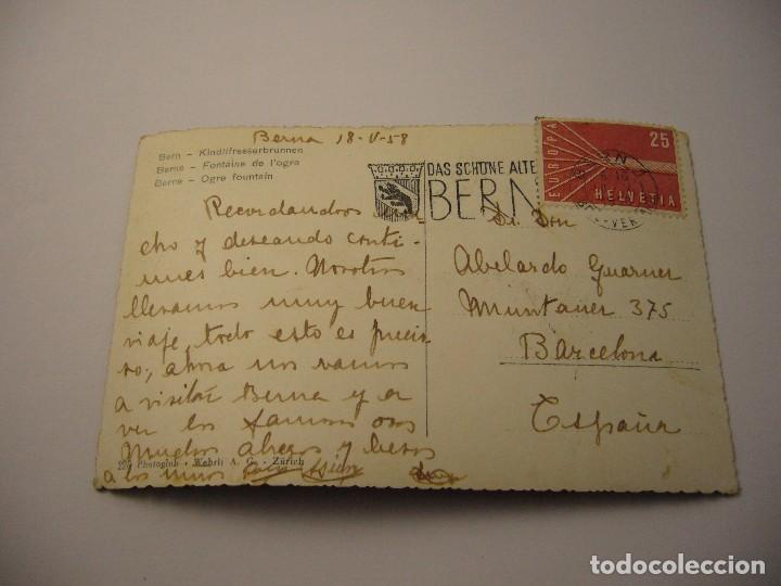 Postales: POSTAL BERN KINDLIFRESSERBRUNNEN ESCRITA - Foto 2