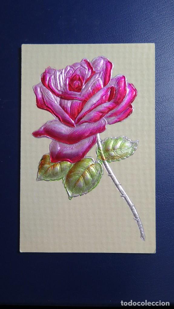 Postales: POSTAL RELIEVE. ROSA. S/C - Foto 1