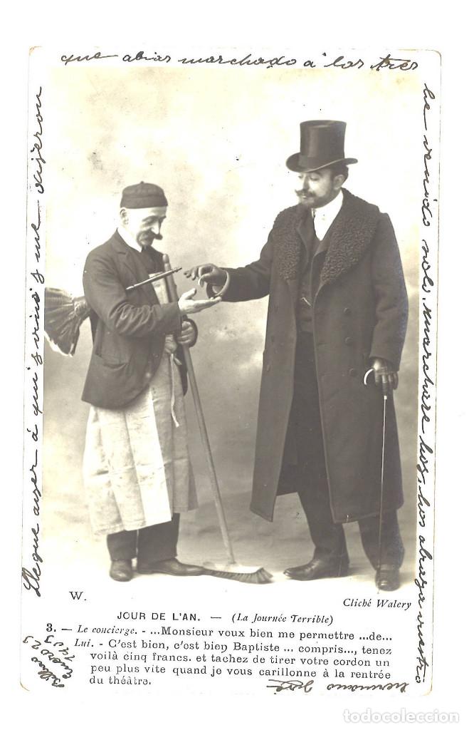 Postales: Jour de lan. Escrita en Bilbao en 1909 - Foto 1