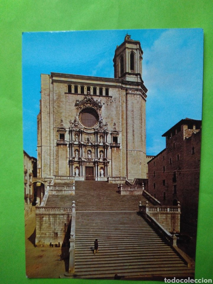 Postales: POSTAL GERONA GACHADA DE LA CATEDRAL ESCRITA - Foto 1