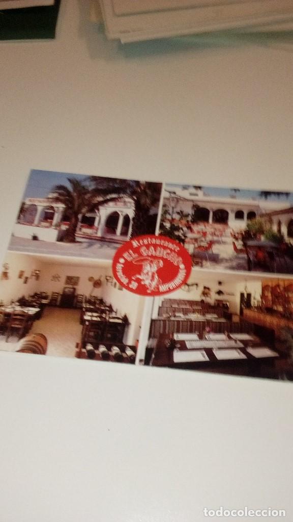 Cartoline: CAJ-B15FG POSTAL RESTAURANTE EL GAUCHO AMPURIABRAVA
