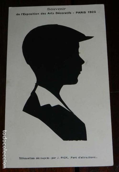Cartoline: ANTIGUA TARJETA DE SOMBRAS CHINESCAS, RECORTE SILUETAS SOMBRAS, SOUVENIR DE LA EXPOSICION DE ARTES D