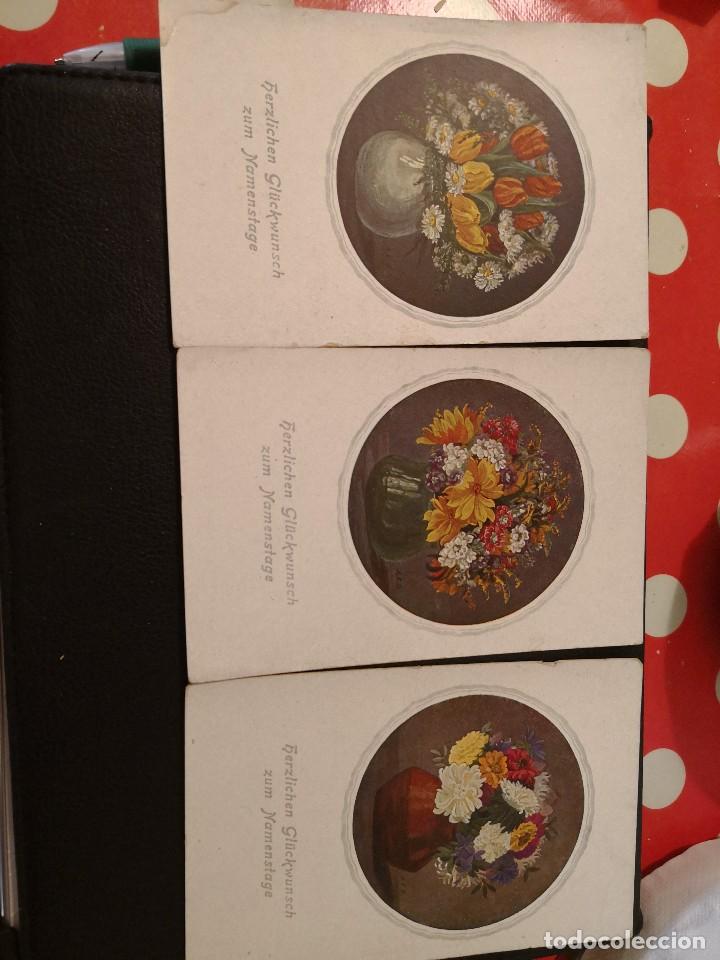 3 postales antiguas con frases aleman