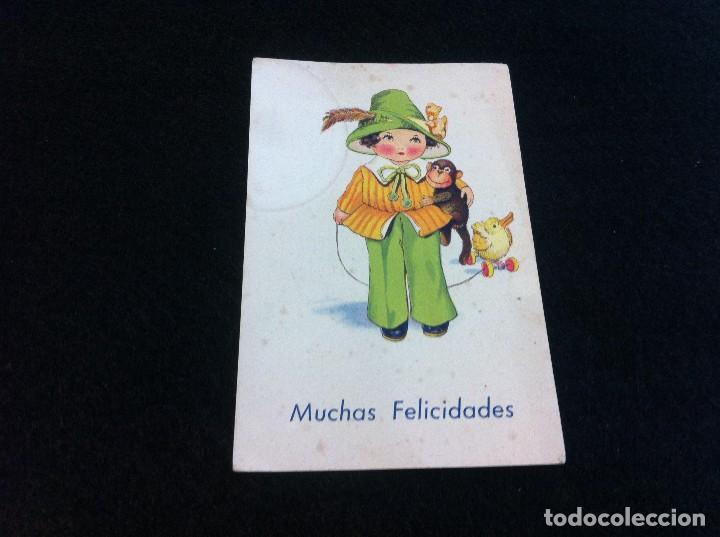 Postkarten: POSTAL (MUCHAS FELICIDADES) POSTAL ESCRITA. EDICIONES ARRIBAS. 14 x 9cm.