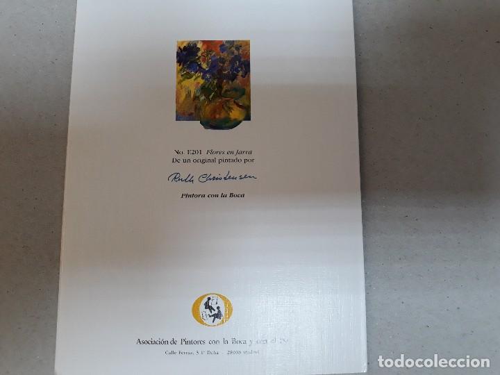 Postales: Postal flores pintada con la boca el original - Foto 3