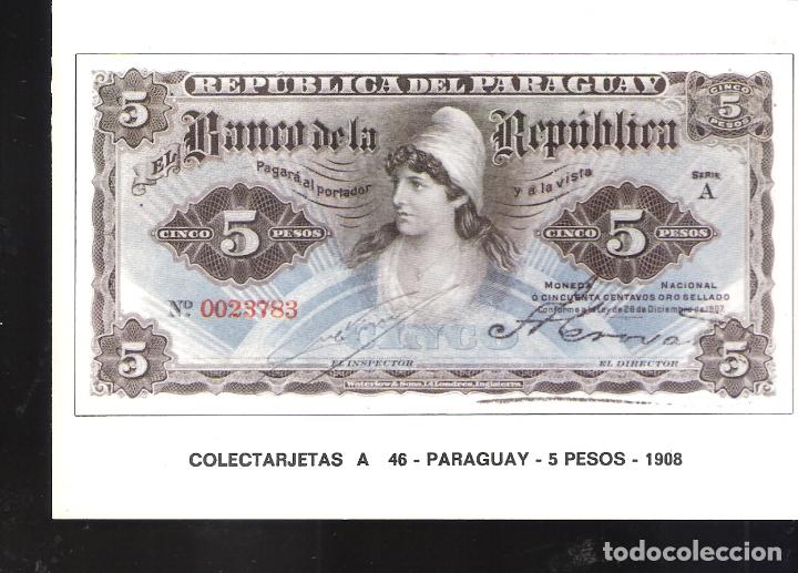 Postales: Colectarjetas. A 46. Paraguay. 5 Pesos. 1908. - Foto 1