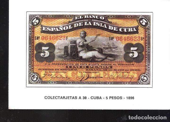 Postales: Colectarjetas. A 30. Cuba. 5 Pesos. 1896. - Foto 1