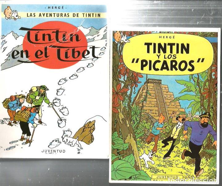 Postales: 4 POSTALES DE TINTIN ( 2 DE ELLAS ACARTRONADAS ) - Foto 1