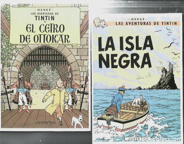 Postales: 4 POSTALES DE TINTIN ( 2 DE ELLAS ACARTRONADAS ) - Foto 2