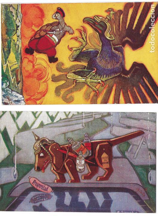 Postales: P-8653.  PAREJA DE POSTALES ILUSTRACIONES. - Foto 1