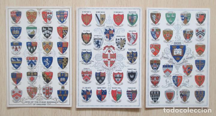 Postales: Lote 3 tarjetas postales antiguas de los emblemas de colegios y universidades de Inglaterra