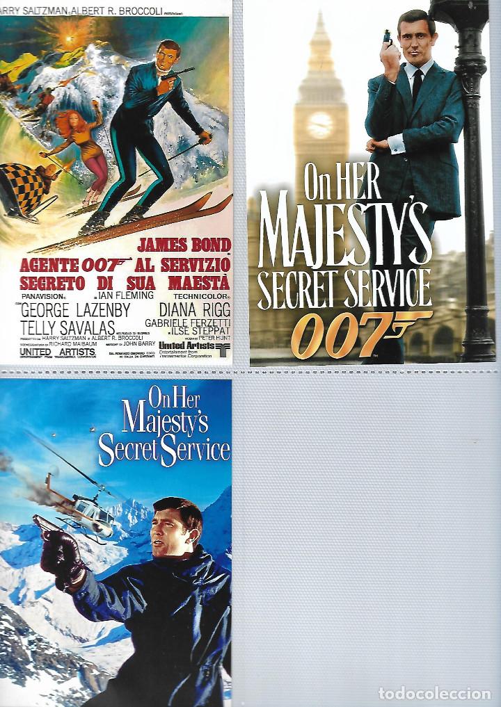 Postales: COLECCION DE 3 TARJETAS TAMA&Ntilde;O POSTAL DE JAMES BOND GEORGE LAZENBY EN HOJA CLASIFICADORAS PERFECTAS