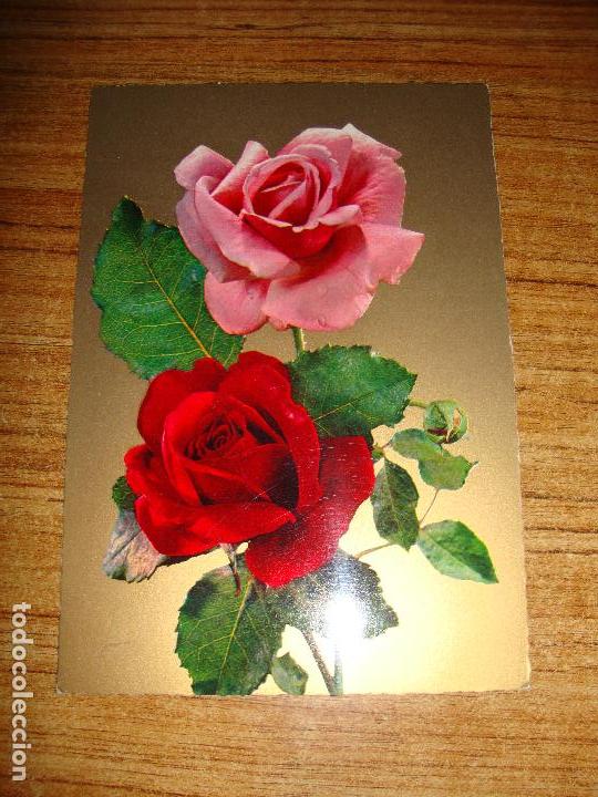 Postais: (ALB-TC-51) ANTIGUA POSTAL TEMA FLORES ROSAS SIN CIRCULAR