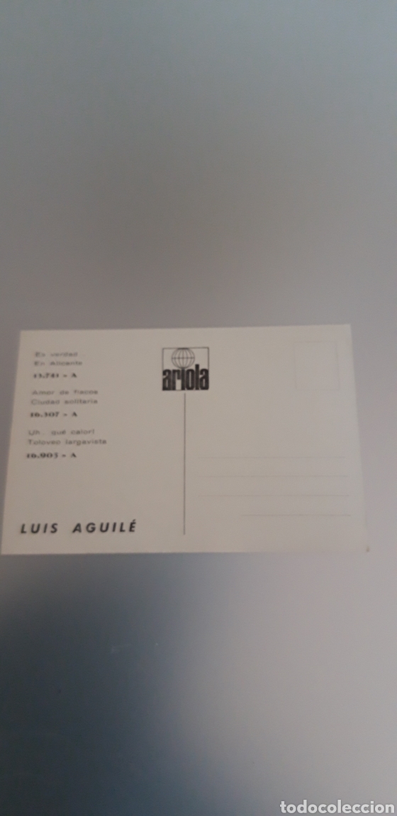 Postales: Postal Luis Aguile Ariola autografo - Foto 2