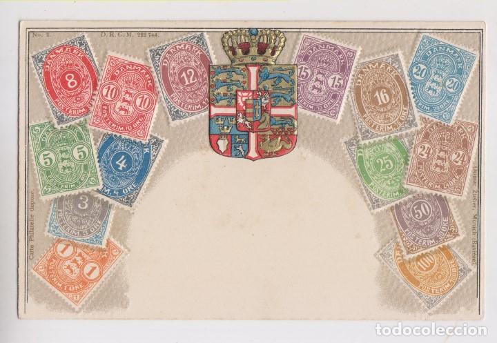 Postales: POSTAL FILAT&Eacute;LICA. SELLOS DE DINAMARCA - Foto 1