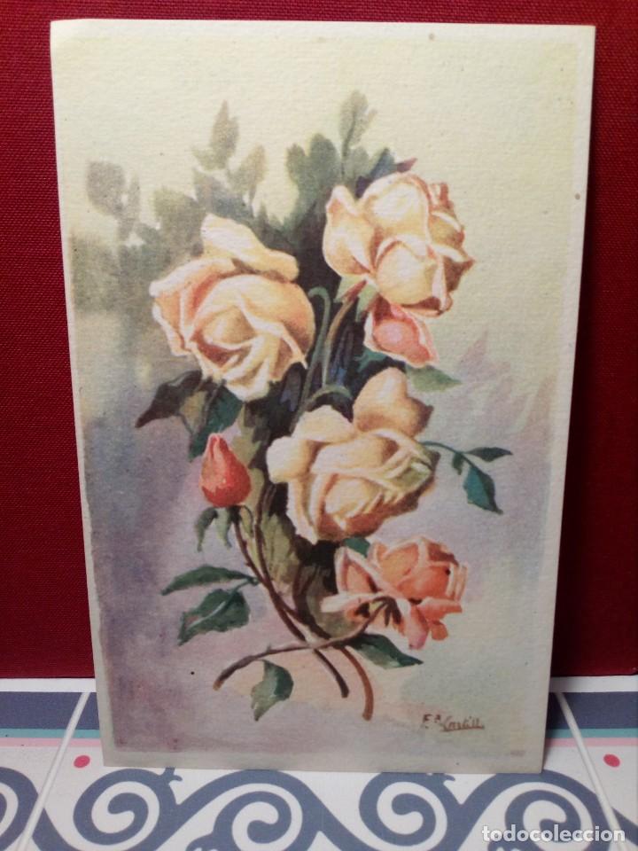 Postcards: ANTIGUA POSTAL FLORES (A&Ntilde;OS 30) CIRCULADA - REF: 135/149