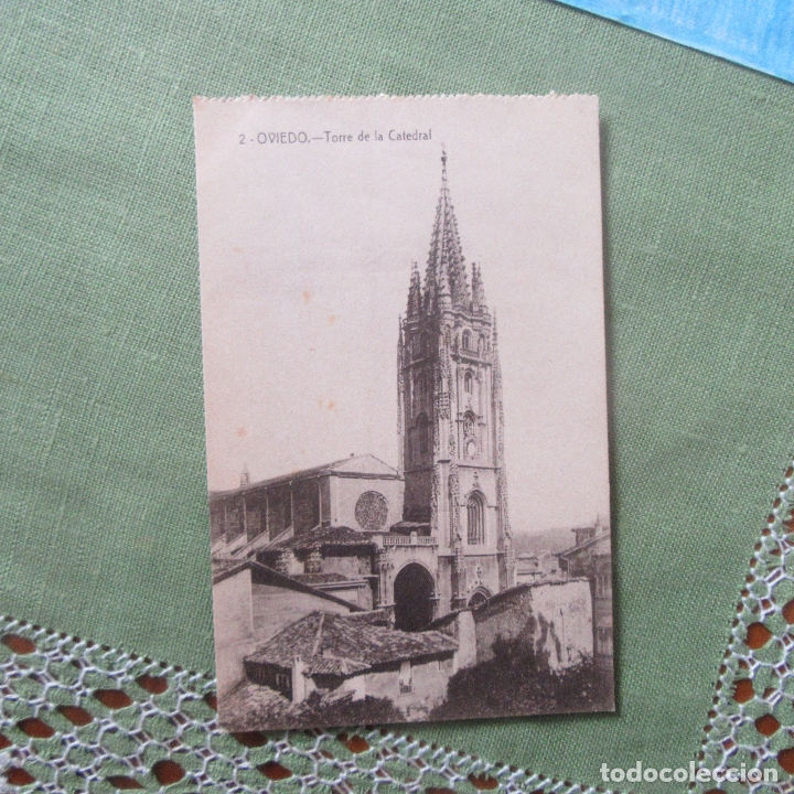 Postales: Antigua postal oviedo torre de la catedral - Foto 1