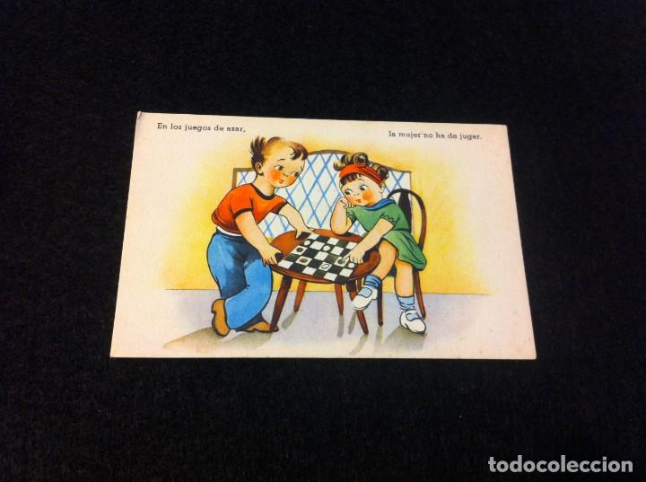 Cartes Postales: POSTAL.  EN LOS JUEGOS DE AZAR, LA MUJER NO HA DE JUGAR.  POSTAL NO ESCRITA. CMB, SERIE N&ordm; 30