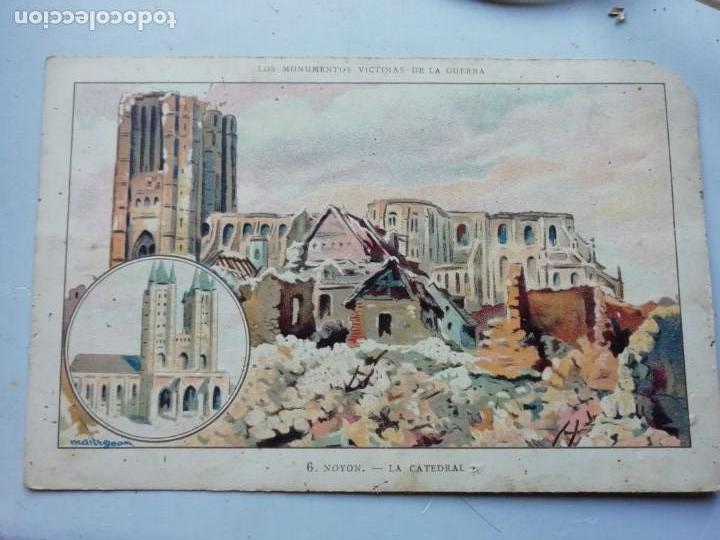 Postkarten: NOYON - LA CATEDRAL - LOS MONUMENTOS VICTIMAS DE LA GUERRA - PUBLICIDAD JARABES DESCHIENS