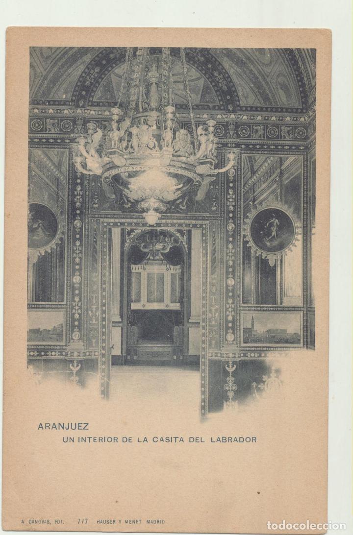 Postales: Aranjuez.- Un interior de la Casita del Labrador. Hauser y Menet. Anterior a 1905