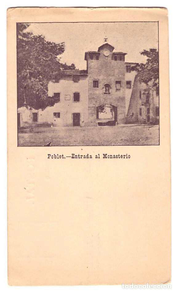 Postales: Poblet.- Entrada al Monasterio. Anterior a 1905