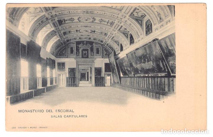 Postales: Monasterio del Escorial.- Salas Capitulares. Hauser y Menet. Anterior a 1905