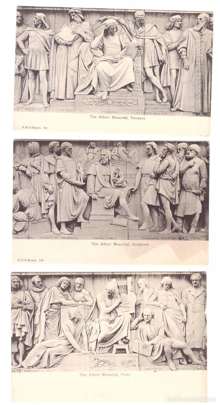 Cartoline: The Albert Memorial. Lote de 3 Postales