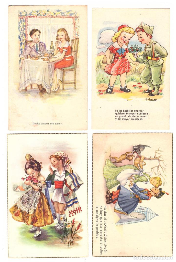 Cartoline: Lote de 4 Postales Espa&ntilde;olas. Fechadas al dorso en los 50