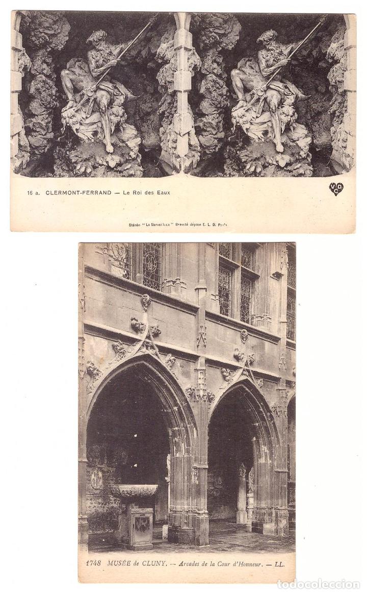 Cartoline: Lote de 2 Postales Francesas. Clermont Ferrand et Mus&eacute;e de Cluny