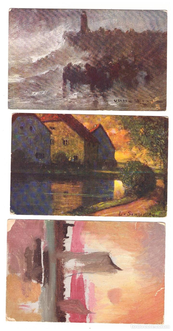 Cartoline: Lote de 3 Postales de Arte. Dos Inglesas y una Francesa anterior a 1905