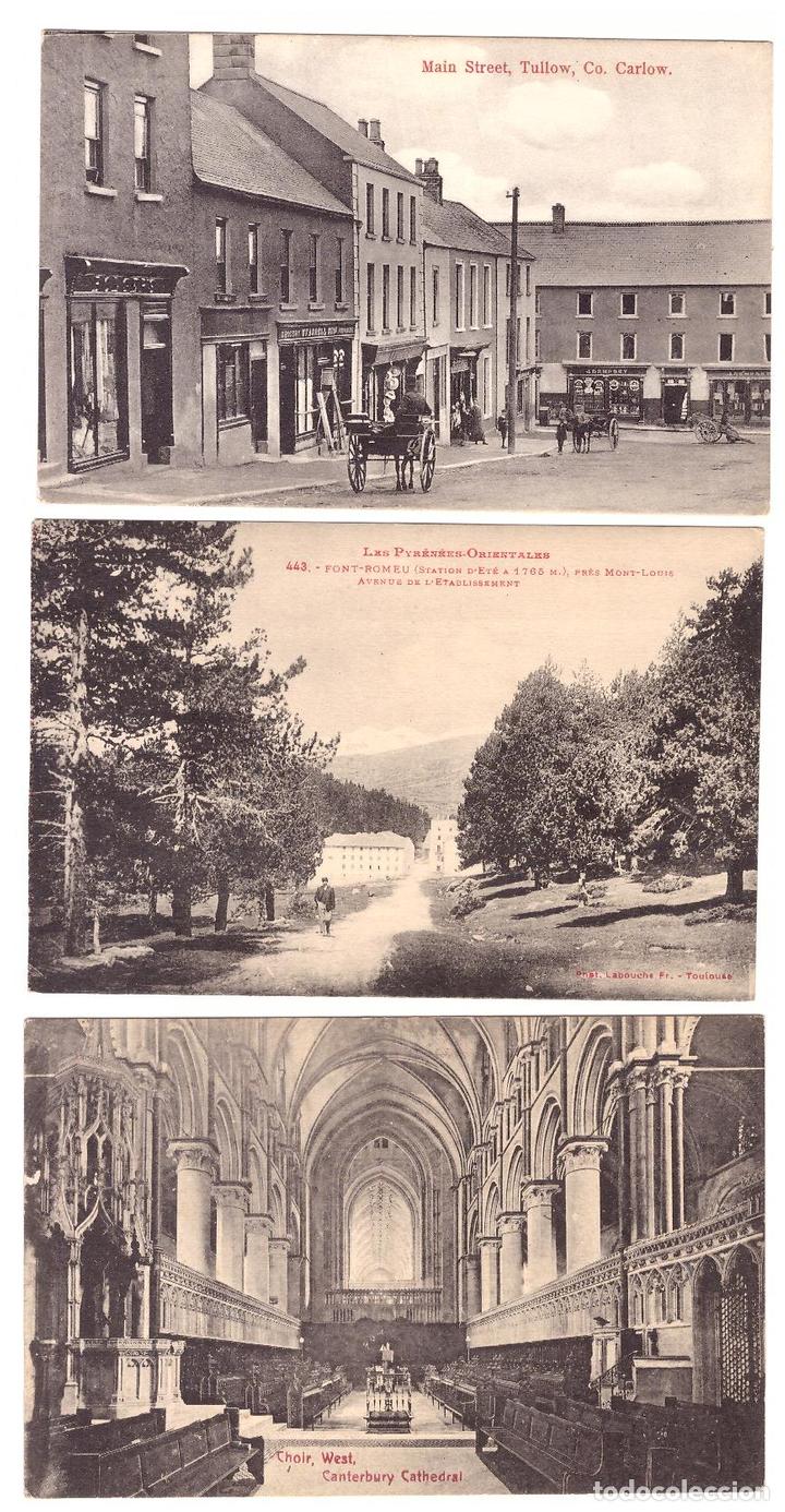 Postales: Lote de 3 Postales: Font-Romeu (Francia) Main Street, Tullow y Canterbury Cathedral (Inglaterra)