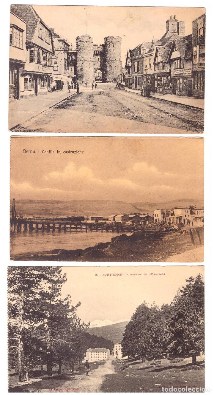 Postales: Lote de 3 Postales: Derna.- Pontile in construcciones