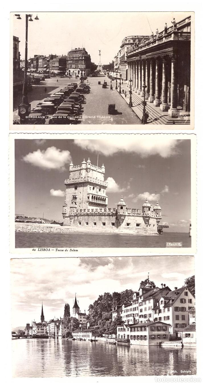 Postales: Lote de 3 Foto-Postales: Lisboa.- Torre de Belem